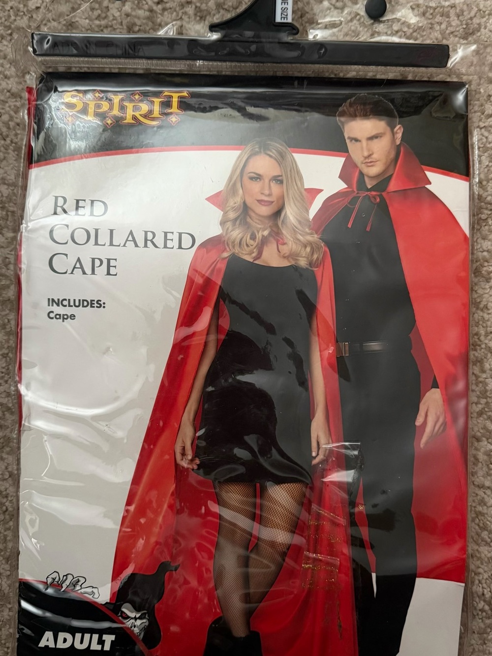 Red Collard Cape Halloween Costume Adult One Size Spirit Halloween